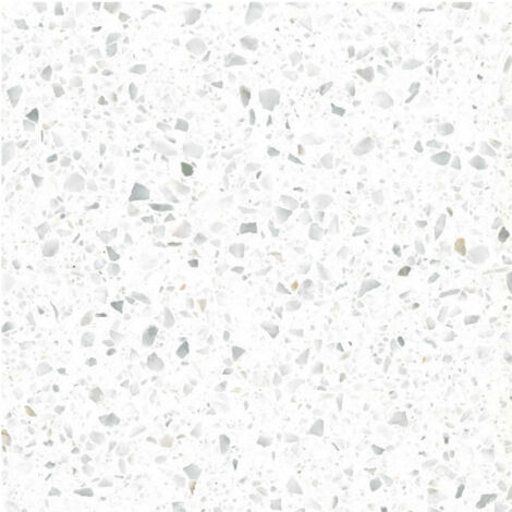 Véritable Carreau Terrazzo fond blanc inclusions gris Carrara 0/7 40x40 cm boîte de 0.80m2 Satiné - Gioia Materia