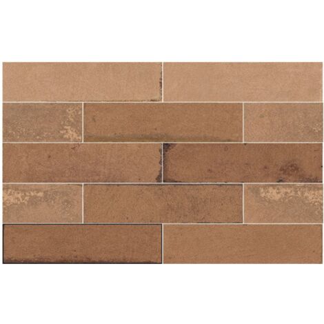 Carrelage effet argile TERRA Brique 28x7cm Terra - Naturel - boîte de 0.98 m2 Brique 28x7cm Terra - Naturel - boîte de 0.98 m2