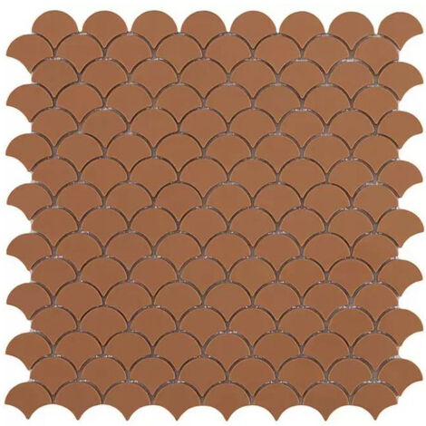 Mosaïque pâte de verre SOUL écaille 3.6x2.9cm - Mosaïque Écaille 3.6x2.9cm Moka Mat - boîte de 0.87 m2 - Mosaïque Écaille 3.6x2.9cm Moka Mat - boît -