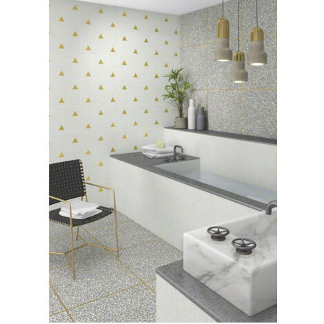 Carrelage effet terrazzo PORTOFINO 120x120cm Gris Moyen - Semi-Poli / Lappato - boîte de 1.44 m2 120x120 cm Gris Moyen - Semi-Poli / Lappato - boîte
