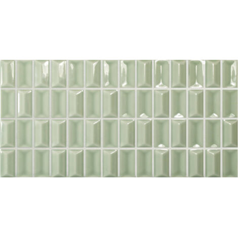 Carrelage mural faience 3D BARS  Jade - Brillant  Jade - Brillant -  - boîte de 0.40 m2
