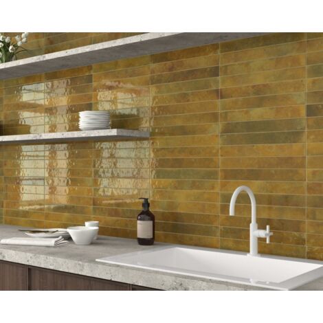 Carrelage mural faïence TROPICAL 40x5 cm Moss -  - boîte de  m2
