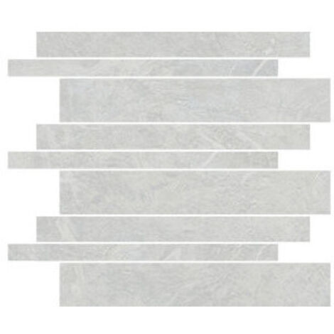 Carrelage effet pierre PIETRA SALERNO Mosaïque briquettes décalées Gris - Naturel -   - Mosaïque briquettes décalées Gris - bo Mosaïque briquettes dé