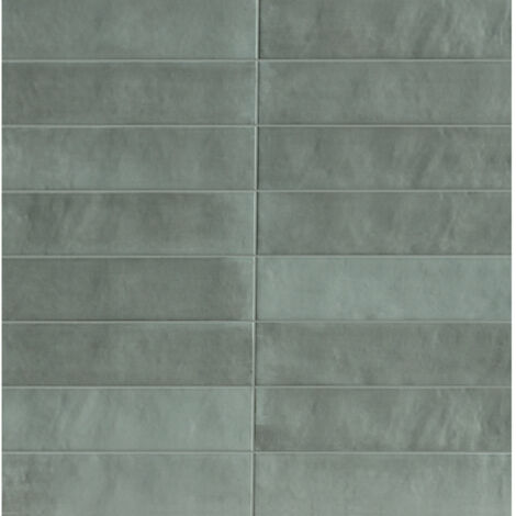 Carrelage mural en grès cérame émaillé PASEO 23x5.7 cm Green - - boîte ...