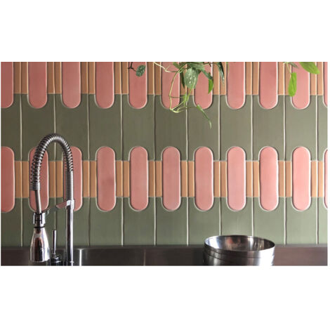 Carrelage mural émaillé artisanal FORNACE BRIONI - TIVOLI - WALL -  "Giardino all'italia" par Cristina CELESTINO   -  - boîte de  m2