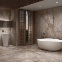 Carrelage effet marbre WILD FOREST 120x120cm greige brillant – Application intérieure/extérieure – Boîte de 1.44 m2 – Apavisa