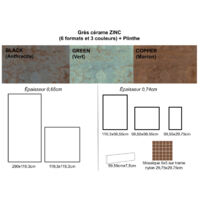 Plinthes pour Plinthes pour Carrelage effet métal ZINC - Vert - Plinthe 60x7.5cm boîte de 7.20 ml - Vert - 92aaa0 - Plinthe 60x7.5 cm boîte de 0.54