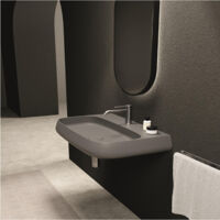 NUR 75x45 Vert mat. avec bonde. siphon noir mat. 1 trou