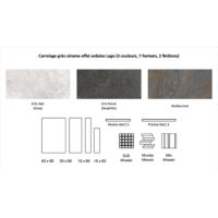 Carrelage effet ardoise LAGO Mosaïque mix Graphite - Naturel - - Mosaïque mix Graphite - - Mosaïque mix Graphit Mosaïque mix Graphite - Naturel -