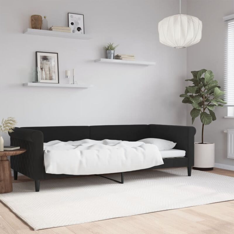 Divano Letto Estraibile VidaXL - Telaio Metallo Nero 90x200 Cm | Con Ringhiera Di Sicurezza - Foto 3