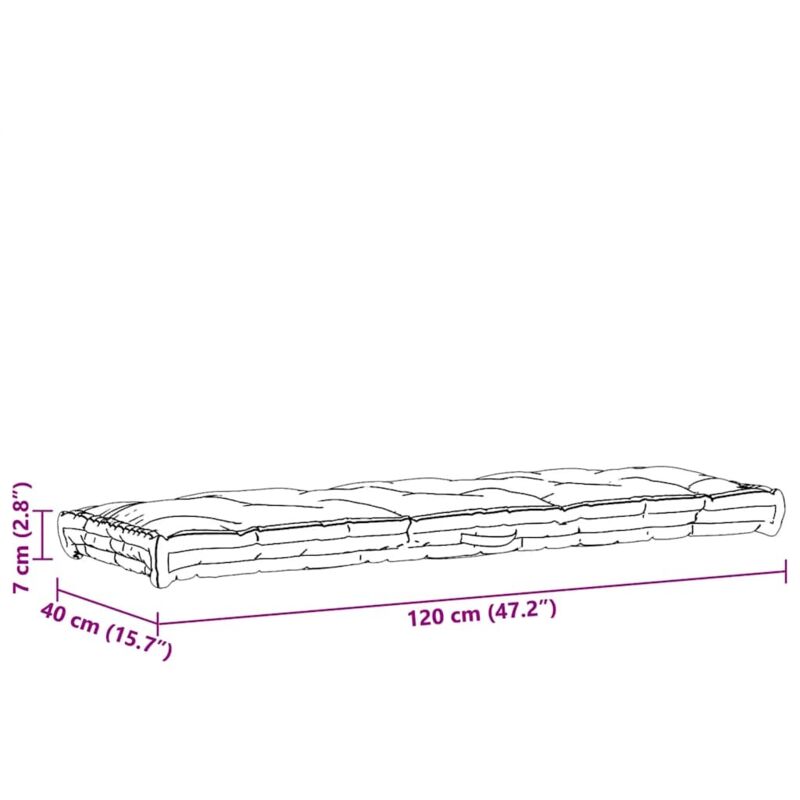 Cuscino Per Pallet VidaXL - Cotone Blu Chiaro, 120x80x10cm, Per Esterni E Interni - Foto 10