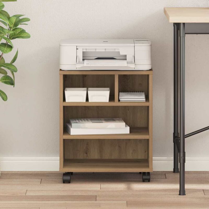 Supporto Per Stampante In Legno Multistrato - 49x40x22.5 Cm, Colore Rovere Sonoma - Foto 10