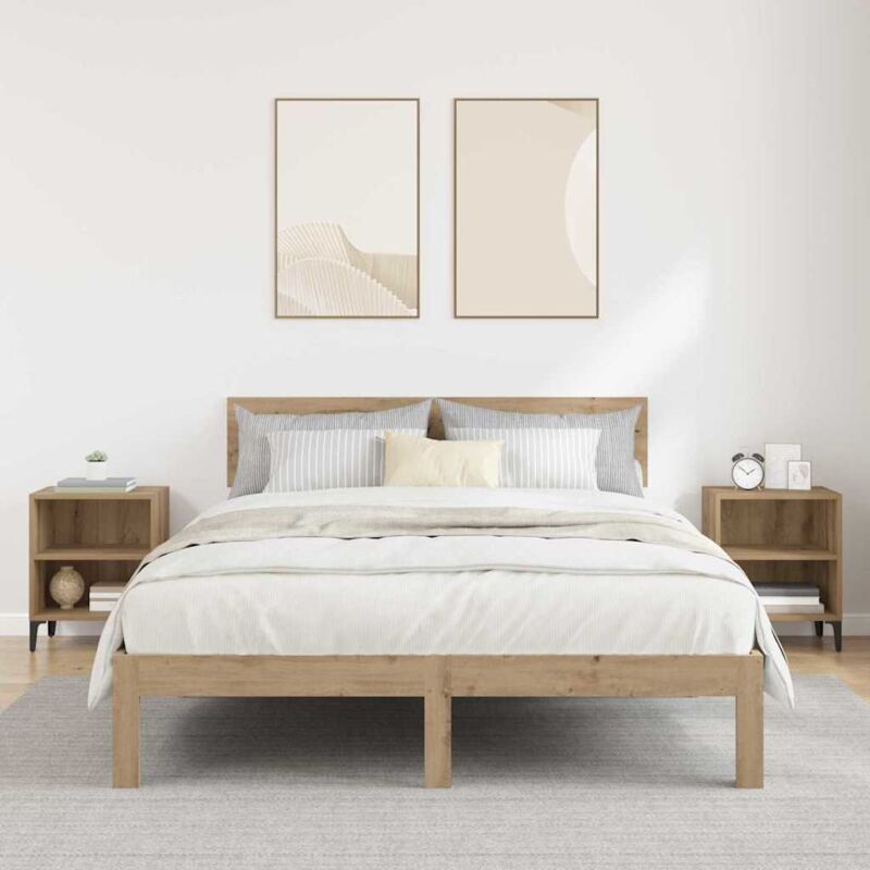 DYRJDJWIDHW ,deghi,camera da letto,tavolino camera da letto,Comodini 2 pz Rovere Marrone in Legno MultistratoAdatto per camera da letto, soggiorno