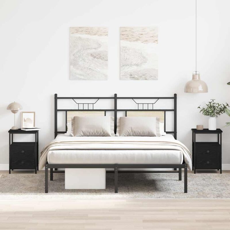 VidaXL Comodini 2 Pezzi: Stile Classico E Tanto Spazio! Rovere Nero 34x35,5x50 Cm - 4