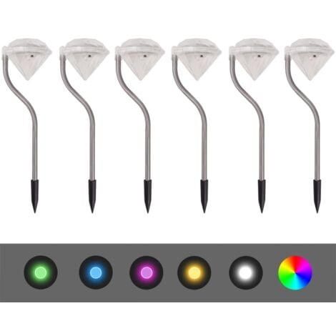 vidaXL Luci LED da Giardino ad Energia Solare 6 pezzi 9x7,8x29,5 cm
