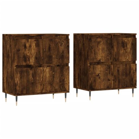 vidaXL Credenza Rovere Fumo 120x30,5x70 cm in Legno Multistrato
