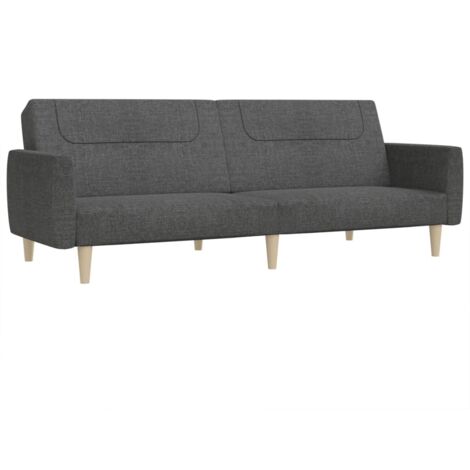 divanetto divano letto posti separati vidaXL Divano Letto a Posti Grigio Scuro in Tessuto