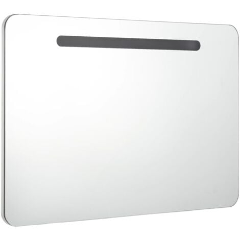 vidaXL Armadietto Bagno con Specchio e LED 80x9,5x55 cm