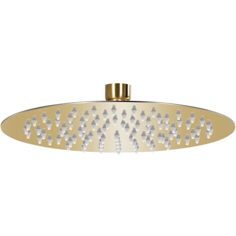 vidaXL Testa Doccia a Pioggia in Acciaio Inox 20 cm Rotonda Oro