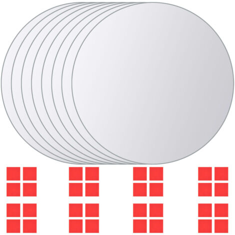 vidaXL Piastrelle a Specchio 16 pz Rotonde in Vetro