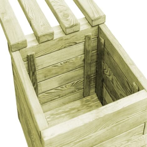 Fioriera Da Giardino VidaXL In Legno Di Pino - 50x18x18cm, Design Rustico, Per Interni Ed Esterni