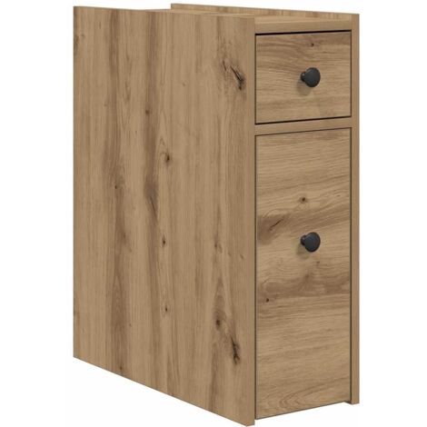 vidaXL Mobiletto da Bagno Artigianale in Rovere 32x25,5x190 cm in Legno ingegnerizzato