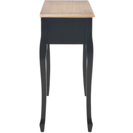 280046 vidaXL Dressing Console Table with 3 Drawers Black