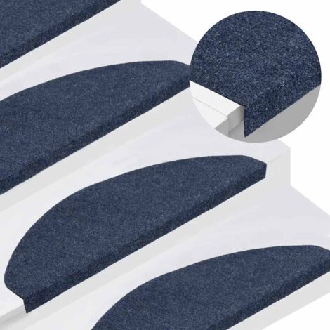 VidaXL Tappetini Antiscivolo Per Scale Autoadesivi | 5 Pezzi 56x17x3 Cm, Blu Semicircolari, In Polipropilene, Lavabili, Antirumore