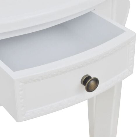 vidaXL Tavolo Consolle con Cassetto Semicircolare Bianco
