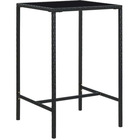 vidaXL Set Bar da Giardino 3 pz con Cuscini in Polyrattan Nero