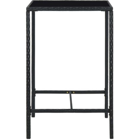 vidaXL Set Bar da Giardino 3 pz con Cuscini in Polyrattan Nero