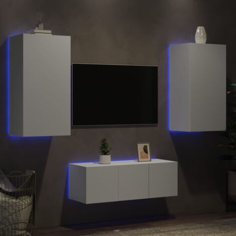 MOBILI TV A Muro 4pz Bianchi in Legno Multistrato vidaXL EUR 241,99 - IT
