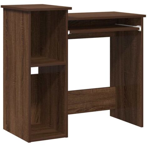 VidaXL Scrivania In Legno E Acciaio – Effetto Rovere Marrone, 100x45x76 Cm, Robust Con Piedini In Metallo, Per Ufficio, Camera Da Letto, Dormitorio - 3