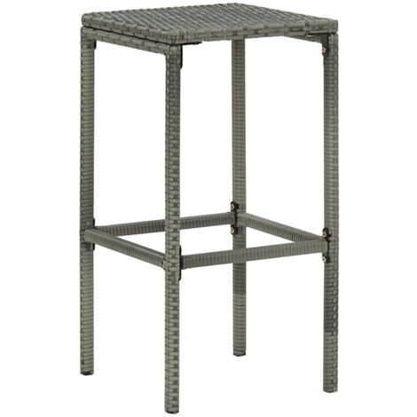 Set Bar da Giardino 5 pz con Cuscini in Polyrattan Grigio