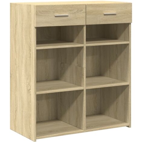 Credenza Con Ante In Vetro VidaXL - Rovere Sonoma, 4 Scomparti, 35x37x142 Cm - 2