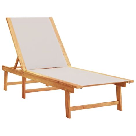 Lettino Prendisole A Dondolo In Acciaio E Textilene – Comodo E Traspirante – Colore Crema 89x58x93.5cm