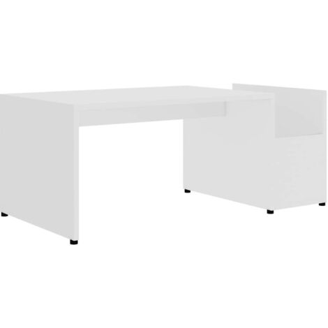 VidaXL Tavolino Da Salotto Bianco 68x50x38 Cm – Legno Multistrato, Design Moderno E Minimalista Per Soggiorno E Ufficio