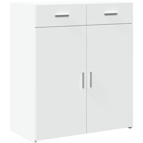 Credenza Bianco Lucido 70x34x90 cm in Legno Multistrato Vidaxl Bianco
