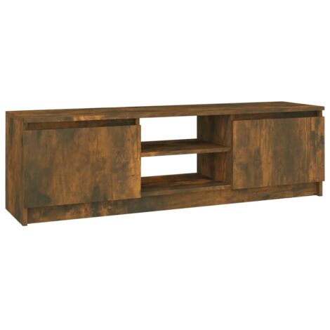 VidaXL Mobile TV In Rovere Fumo, 103x38x46,5 Cm, Legno Multistrato E Acciaio, Stile Industriale