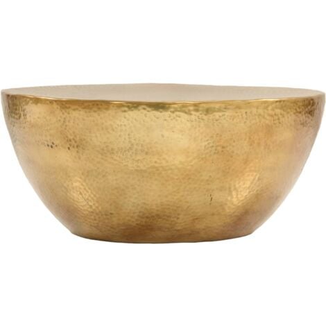 vidaXL Tavolino da Salotto in Alluminio Martellato 70x30 cm Ottone
