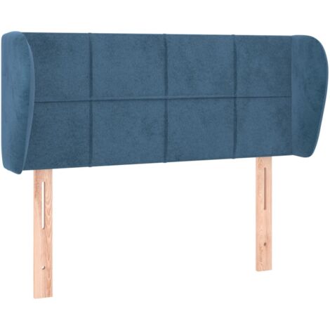 VidaXL Testiera 2 Pezzi In Velluto Blu Scuro, 80x5x78/88 Cm, Regolabile, Per Letto Matrimoniale, Con Piedini In Legno - 6