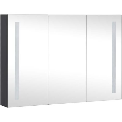 vidaXL Armadietto Bagno con Specchio e LED 89x14x62 cm