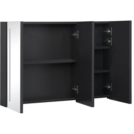 vidaXL Armadietto Bagno con Specchio e LED 89x14x62 cm