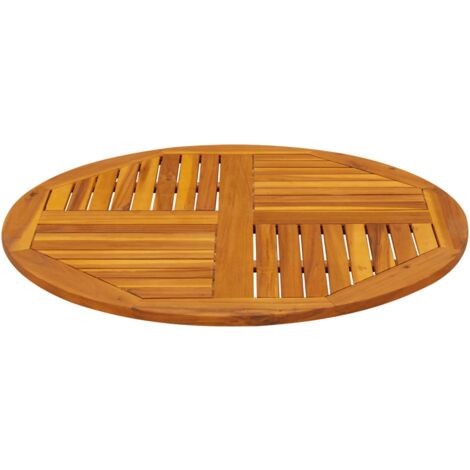 Piano Tavolo Rotondo In Legno Mango Massello - 70x2,5 Cm, Sostituzione Per Tavoli, Design Rustico E Naturale - Foto 6