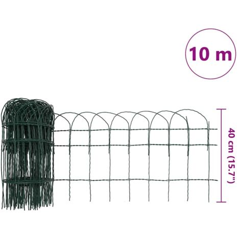 20 Pannelli Recinzione Da Giardino In Ferro Battuto – 61cm X 6,7m, Antiruggine, Pieghevole Per Aiuole E Bordure