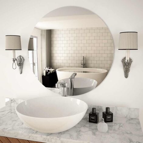 vidaXL Specchio da Parete 70 cm in Vetro Circolare
