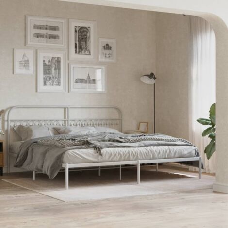 VidaXL Giroletto In Metallo Bianco Con Testiera – Struttura 80x200 Cm, Robusta, Con Doghe E Spazio Portaoggetti Sotto