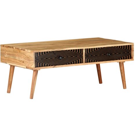 vidaXL Tavolino da Salotto 110x55x40 cm in Legno Massello di