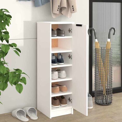 vidaXL Scarpiera Bianca 30x35x100 cm in Legno Multistrato