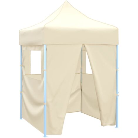 VidaXL Gazebo Pieghevole Professionale 3x3 M Con 4 Pareti, Tetto In Oxford 600D PVC, Telaio In Acciaio Bianco, Resistente UV E Acqua. Per Feste, Mercati E Campeggio.